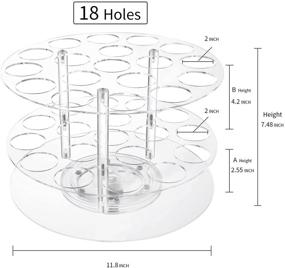 img 2 attached to 🎵 Odeeoqcc Vinyl Roll Holder: Turntable Rotation, 18 Holes for Craft Room Storage and Organization - 11.7'' Rack