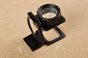 img 3 attached to 🔍 Portable 15X Jewelers Loupe Magnifier - Double Deck Glass Magnifying Eye Loop Stand: Ideal Aid for Low Vision Reading – Books, Menus, Magazines