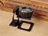 🔍 portable 15x jewelers loupe magnifier - double deck glass magnifying eye loop stand: ideal aid for low vision reading – books, menus, magazines logo