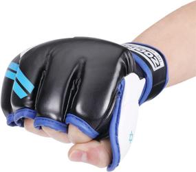 img 3 attached to 🥊 Flexzion Fingerless MMA Gloves for Men, Women, and Youth - Ideal for Boxing, UFC Grappling, Kickboxing, Training, Punching Bag, Muay Thai, Krav MAGA, Hitting Mitts - Cutoff Martial Art Gloves