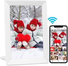 img 4 attached to 🖼️ AEEZO WiFi Digital Picture Frame 9 Inch IPS Touch Screen HD Display: Share & Store Unlimited Photos & Videos with Easy Setup and Auto-Rotate Feature - Wall Mountable Smart Cloud Digital Photo Frame (White)