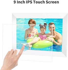 img 1 attached to 🖼️ AEEZO WiFi Digital Picture Frame 9 Inch IPS Touch Screen HD Display: Share & Store Unlimited Photos & Videos with Easy Setup and Auto-Rotate Feature - Wall Mountable Smart Cloud Digital Photo Frame (White)