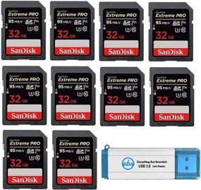 img 2 attached to SanDisk 32GB SD HC Extreme Pro Memory Card (Ten Pack) for Digital DSLR Camera SDHC 4K V30 UHS-I with SDSDXXG-032G-GN4IN, bundled with Everything But Stromboli (TM) 3.0 SD/TF Reader