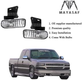 img 2 attached to 🚘 Clear Lens Chevrolet Fog Light Pair of Bumper Fog Lamp Assembly | Compatible with 1999-2002 Chevrolet Silverado 1500/2500/3500, 2000-2006 Suburban, Tahoe (Excluding Z71) | MAYASAF