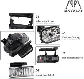 img 1 attached to 🚘 Clear Lens Chevrolet Fog Light Pair of Bumper Fog Lamp Assembly | Compatible with 1999-2002 Chevrolet Silverado 1500/2500/3500, 2000-2006 Suburban, Tahoe (Excluding Z71) | MAYASAF