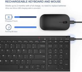 img 3 attached to 🖥️ Сет Seenda Ultra Slim беспроводная клавиатура и мышь с цифровой клавиатурой для устройств с Windows - Черный