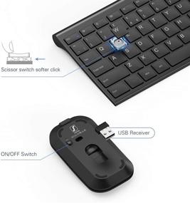 img 1 attached to 🖥️ Сет Seenda Ultra Slim беспроводная клавиатура и мышь с цифровой клавиатурой для устройств с Windows - Черный