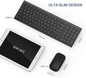 img 2 attached to 🖥️ Сет Seenda Ultra Slim беспроводная клавиатура и мышь с цифровой клавиатурой для устройств с Windows - Черный