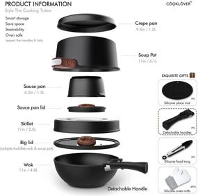 img 2 attached to Stackable Cookware Nonstick Induction Utensils