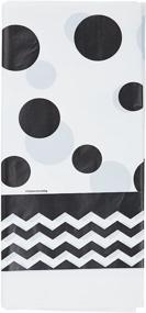 img 2 attached to 🎉 Buy Creative Converting Chevron & Polka Dots Celebrations Plastic Tablecover 54x108 Black Velvet