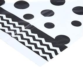 img 1 attached to 🎉 Buy Creative Converting Chevron & Polka Dots Celebrations Plastic Tablecover 54x108 Black Velvet