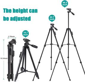 img 1 attached to 📷 Versatile Aluminum Phone Tripod Stand: Eocean 50-inch Travel/Camera/Phone Tripod with Universal Phone Mount and Carry Bag