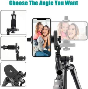 img 2 attached to 📷 Versatile Aluminum Phone Tripod Stand: Eocean 50-inch Travel/Camera/Phone Tripod with Universal Phone Mount and Carry Bag