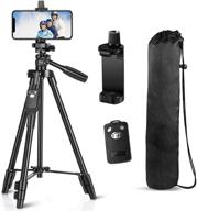 📷 versatile aluminum phone tripod stand: eocean 50-inch travel/camera/phone tripod with universal phone mount and carry bag logo