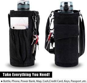 img 3 attached to POPRUN Water Bottle Holder: Convenient 50oz Carrier Bag with Adjustable Strap and 2 Pockets for Biking, Hiking, and More!