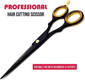 img 1 attached to Saaqaans Professional Hairdressing Scissors - Cutting and Thinning Shears for 🔪 Barbers, Hairdressers, Salons, Beauticians, and Home Use (Black Pair - Made in USA)