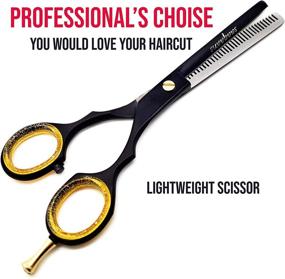 img 2 attached to Saaqaans Professional Hairdressing Scissors - Cutting and Thinning Shears for 🔪 Barbers, Hairdressers, Salons, Beauticians, and Home Use (Black Pair - Made in USA)