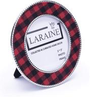 laraine 3-color plaid metal picture photo frame: high definition display for tabletop home decor (red&amp;black, 3x3) логотип