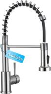 🚰 lufeidra stainless steel brushed nickel single handle spring pull-down kitchen faucet for outdoor one hole - modern and practical design for kitchen sinks logo