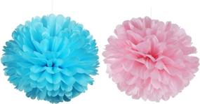 img 1 attached to 🎉 Colorful 14" Tissue Pom Poms Kit: Perfect DIY Decorative Paper Flowers for Baby Showers, Gender Reveal Parties, Weddings, Birthdays - Pack of 10