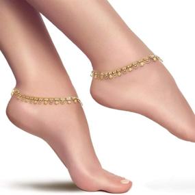 img 3 attached to 💍 Pakistani-Indian Gold Plated Bridal Ethnic Payal Anklet Pair with Cubic Zirconia - Perfect Gift for Her