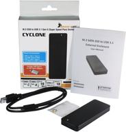 💨 hornettek cyclone m.2 ssd usb 3.1 gen ii enclosure: dual connection usb 3.1 type c & type a, 10 gbps speed logo