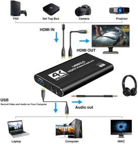 img 2 attached to 🎥 LEADNOVO Audio Video Capture Card: HDMI USB3.0 4K 1080P 60fps - Reliable Portable Video Converter for Game Streaming, Live Broadcasts, Video Recording (Black)