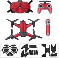 🎮 dji fpv full cover set: behorse fpv stickers decals skin protective film pvc in black + red + reflective stickers logo