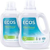 🌿 earth friendly products ecos® hypoallergenic lemongrass laundry detergent - 200 loads, 100oz bottle (pack of 2) logo