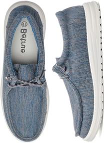 img 4 attached to Betrue Lightweight Loafers Canvas Men's Shoes, Loafers & Slip-Ons - BE2010A DR GRY 43