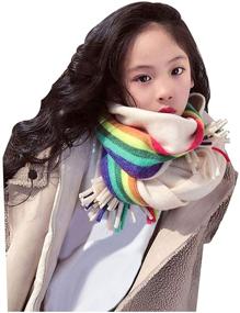 img 4 attached to Уютные модные вязаные шарфы для маленьких девочек и мальчиков: мягкие, теплые, идеальные для зимы и осени