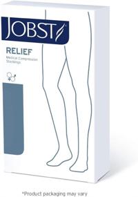 img 1 attached to JOBST Relief Open Toe Compression Stockings - High Quality, Unisex Legwear for Tired and Heavy Legs (Waist High) - Extra Firm Compression Class 20-31