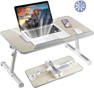 🖥️ adjustable laptop stand for desk - 8amtech lap desk with cooling fan for office, work, reading, writing, drawing, eating in bed, sofa, floor, couch logo