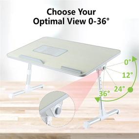 img 3 attached to 🖥️ Adjustable Laptop Stand for Desk - 8AMTECH Lap Desk with Cooling Fan for Office, Work, Reading, Writing, Drawing, Eating in Bed, Sofa, Floor, Couch
