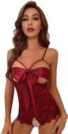 romwe lingerie bodysuit babydoll burgundy women's clothing and lingerie, sleep & lounge logo