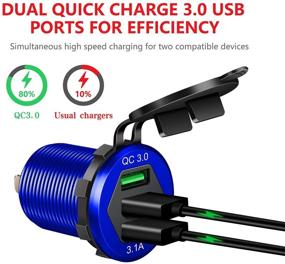 img 3 attached to Автомобильная зарядка Speedcur Quick Charge 3.0: Высокотехнологичное USB гнездо для быстрой зарядки в автомобилях и морских условиях.