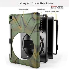 img 2 attached to 📱 iPad Case with Pencil Holder 9.7 Inch for 2017/2018, TSQ High Impact Resistant iPad 6th Generation Case, Silicone Rugged iPad Case with Stand, Hand Strap, and Shoulder Belt for Kids, Camouflage