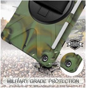 img 1 attached to 📱 iPad Case with Pencil Holder 9.7 Inch for 2017/2018, TSQ High Impact Resistant iPad 6th Generation Case, Silicone Rugged iPad Case with Stand, Hand Strap, and Shoulder Belt for Kids, Camouflage