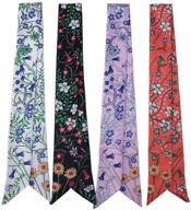 🌸 uainhrt 4pcs bright flowers bag handbag ribbon scarf hair head band neck scarf neckerchief scarf fashion gifts logo