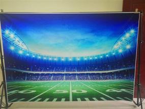 img 3 attached to Фон для новорожденных фотосъёмок в студии 5x7 футов YJ-024 - Футбольное поле HUAYI, идеальный для фотосессии младенца.