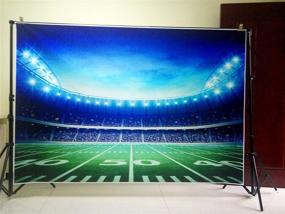 img 1 attached to Фон для новорожденных фотосъёмок в студии 5x7 футов YJ-024 - Футбольное поле HUAYI, идеальный для фотосессии младенца.