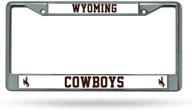 🏈 рико индастриз ncaa wyoming cowboys стандартный хромовый номерной знак – 6 х 12.25" | официально лицензированный товар для колледжа логотип