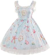 🐰 sweet lolita smiling angel rabbit dress: sleeveless chiffon lace jsk princess dress with printed design logo