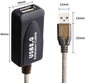 img 3 attached to 🔌 Кабель-репитер с активным усилителем для продления USB 2.0 высокой скорости, тип А, мужской-женский разъем - 30FT (10M)