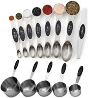 premium stainless steel measuring cups and magnetic spoons set - 5 cups and 7 spoons for precise measurement logo