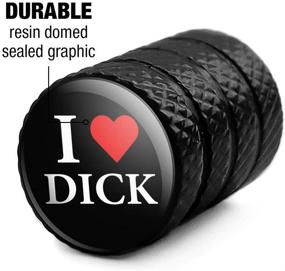 img 1 attached to Graphics And More I Love Dick Heart Tire Rim Wheel Aluminum Valve Stem Caps