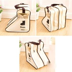 img 2 attached to 👠 VORCOOL Travel Shoe Bag Organizer Storage Cube - Portable Waterproof Shoe Bags Dust Cover Protector Bag for Under Bed Wardrobe Organizer - Small Size (Beige)