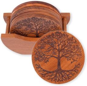 img 4 attached to Handmade Wooden Coasters: Authentic, Natural and Stylish