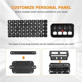 img 1 attached to 🚘 Enhanced Performance: Auxbeam 8 Gang Switch Panel with Automatic Dimmable LED On-Off Car Switch Panel Electronic Relay System - Blue Backlit for Truck ATV UTV Boat Marine SUV Car