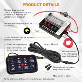 img 3 attached to 🚘 Enhanced Performance: Auxbeam 8 Gang Switch Panel with Automatic Dimmable LED On-Off Car Switch Panel Electronic Relay System - Blue Backlit for Truck ATV UTV Boat Marine SUV Car